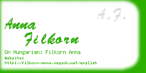 anna filkorn business card